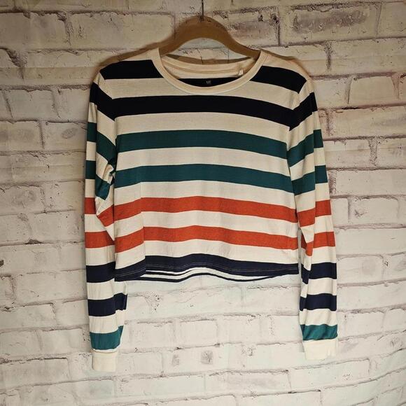 Me to We Tops - Striped Shirt Cropped